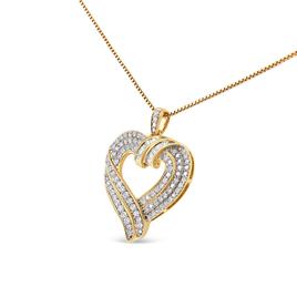 Haus of Brilliance Sterling Silver Diamond Open Heart Pendant