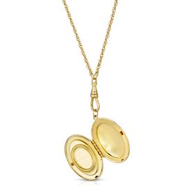 1928 Gold Tone Oval Carnelian Cameo Locket Necklace