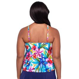 Womens TrimShaper Tropical Treasure Ronnie Tier Tankini Swim Top