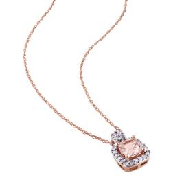 Gemstone Classics™ 10kt. Rose Gold Diamond Cushion Pendant