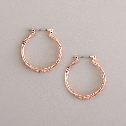 Design Collection Rose Gold-Tone Braided Hoops