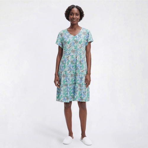 Womens MUK LUKS(R) Island Palm Ruffle Layers Lounge Dress
