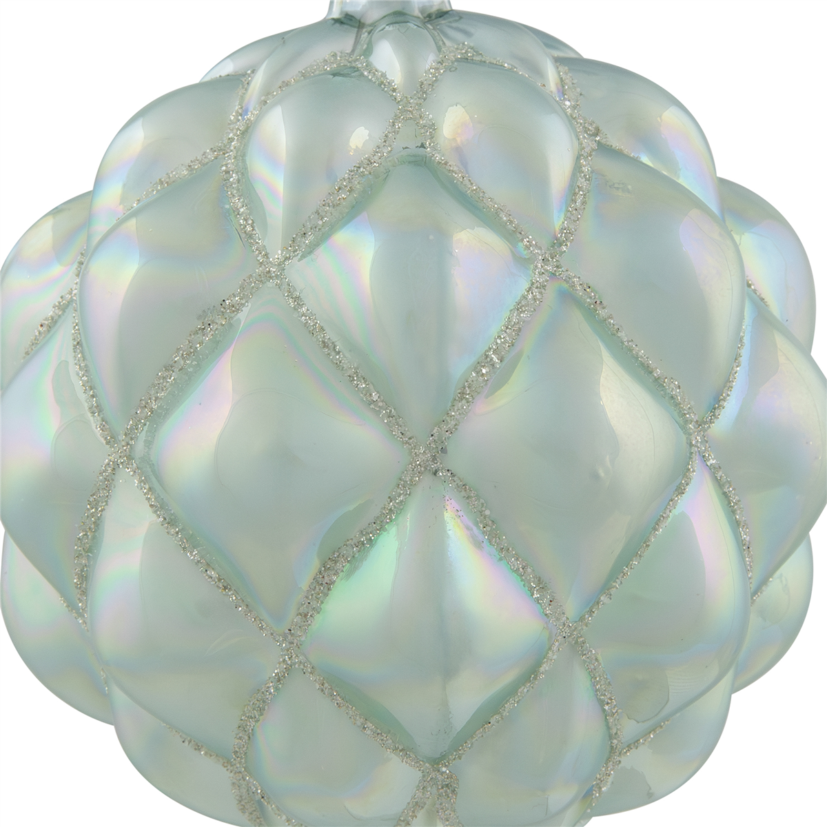 Northlight 4.5in. Iridescent Blue Glass Christmas Ball Ornament