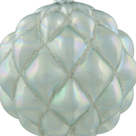 Northlight 4.5in. Iridescent Blue Glass Christmas Ball Ornament