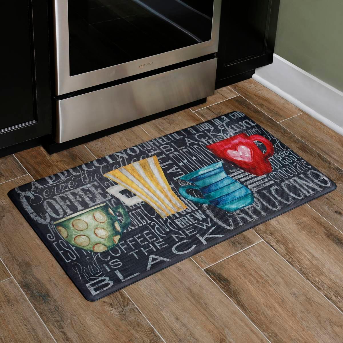 J&V Textiles Cloud Comfort Anti-Fatigue Coffee Cup Kitchen Mat