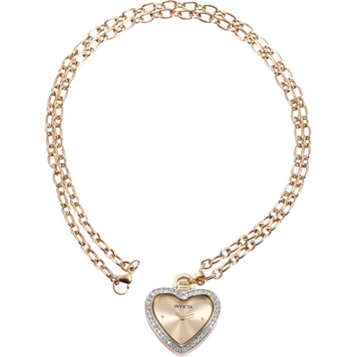 Womens Invicata Mini Gold Heart Dial Quartz Watch - 49938
