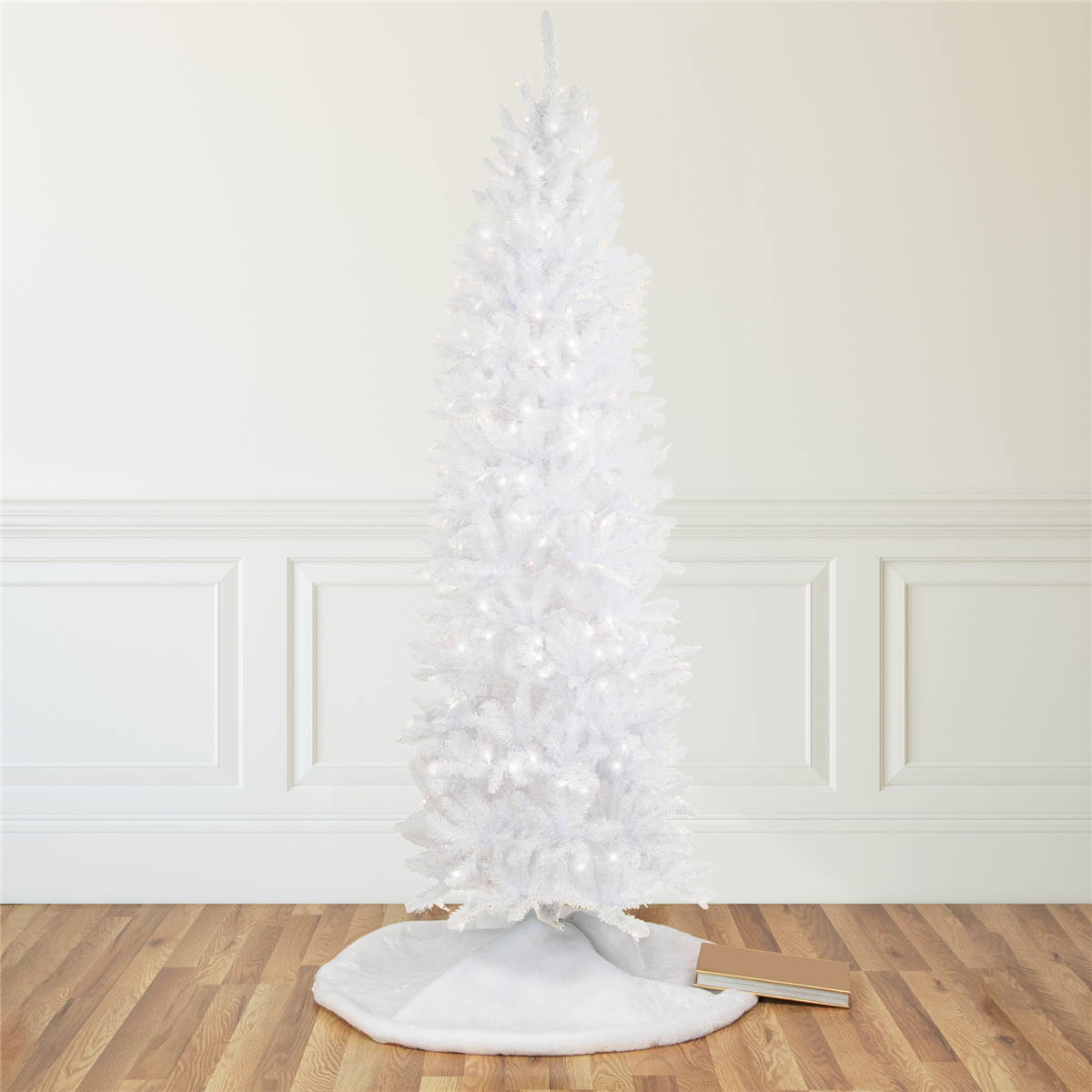 Northlight 9ft. Pre-Lit Rapids White Pine Pencil Christmas Tree