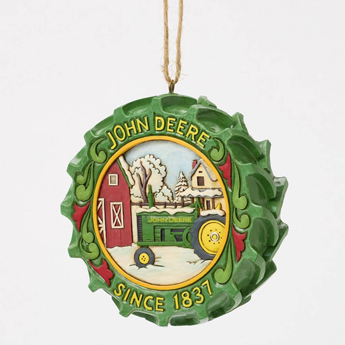 Jim Shore Heartwood Creek Tractor Tire Scene Christmas Ornament