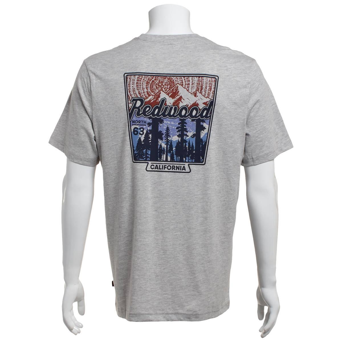 Mens LANDS’ END® Short Sleeve Graphic Tee - Light Heather Grey