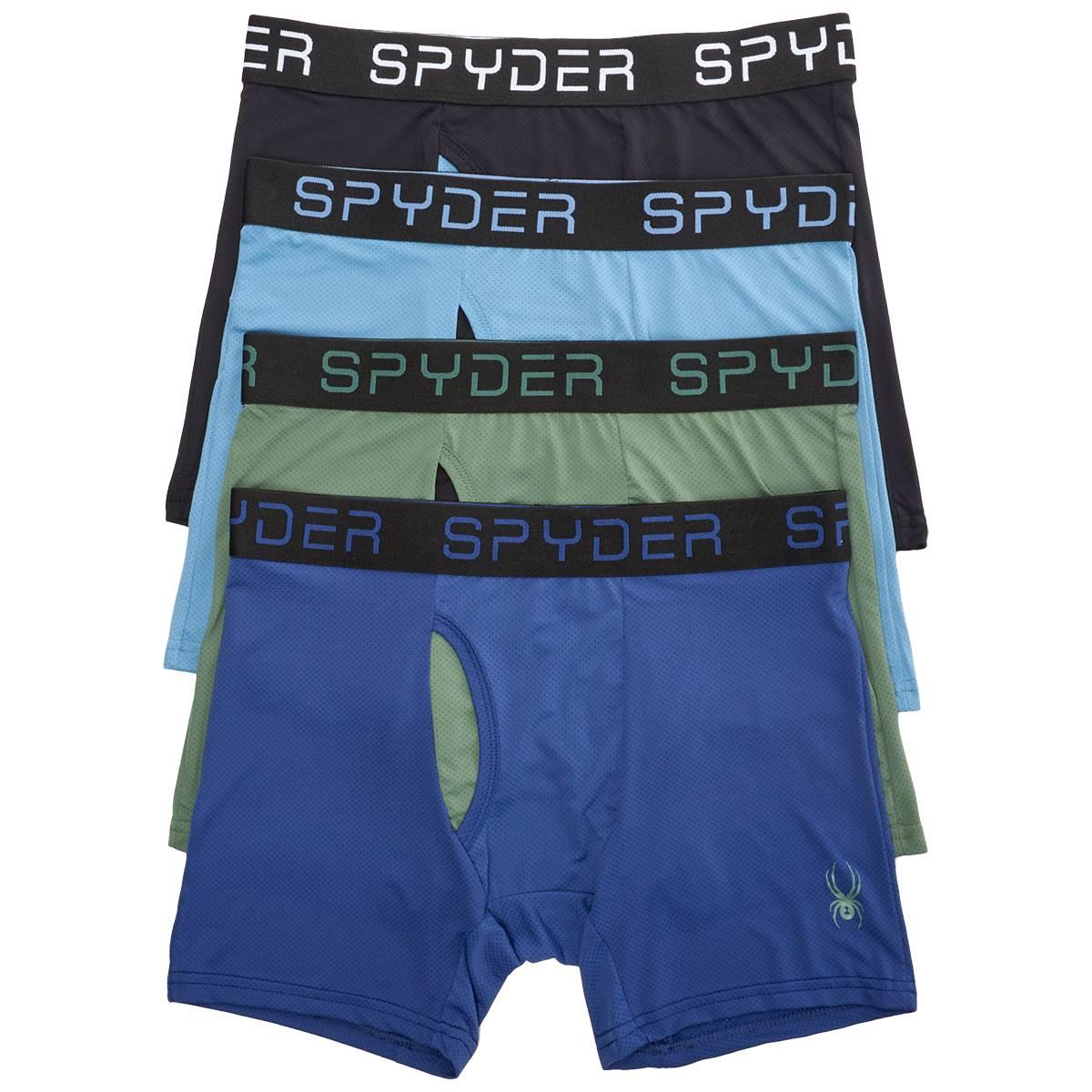 Mens Spyder Knit Boxer Briefs - Navy / Hunter / Lt. Blue / Black