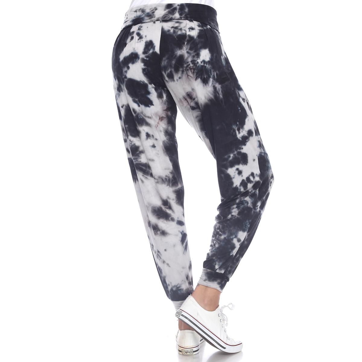 Womens White Mark Tie Dye Harem Joggers