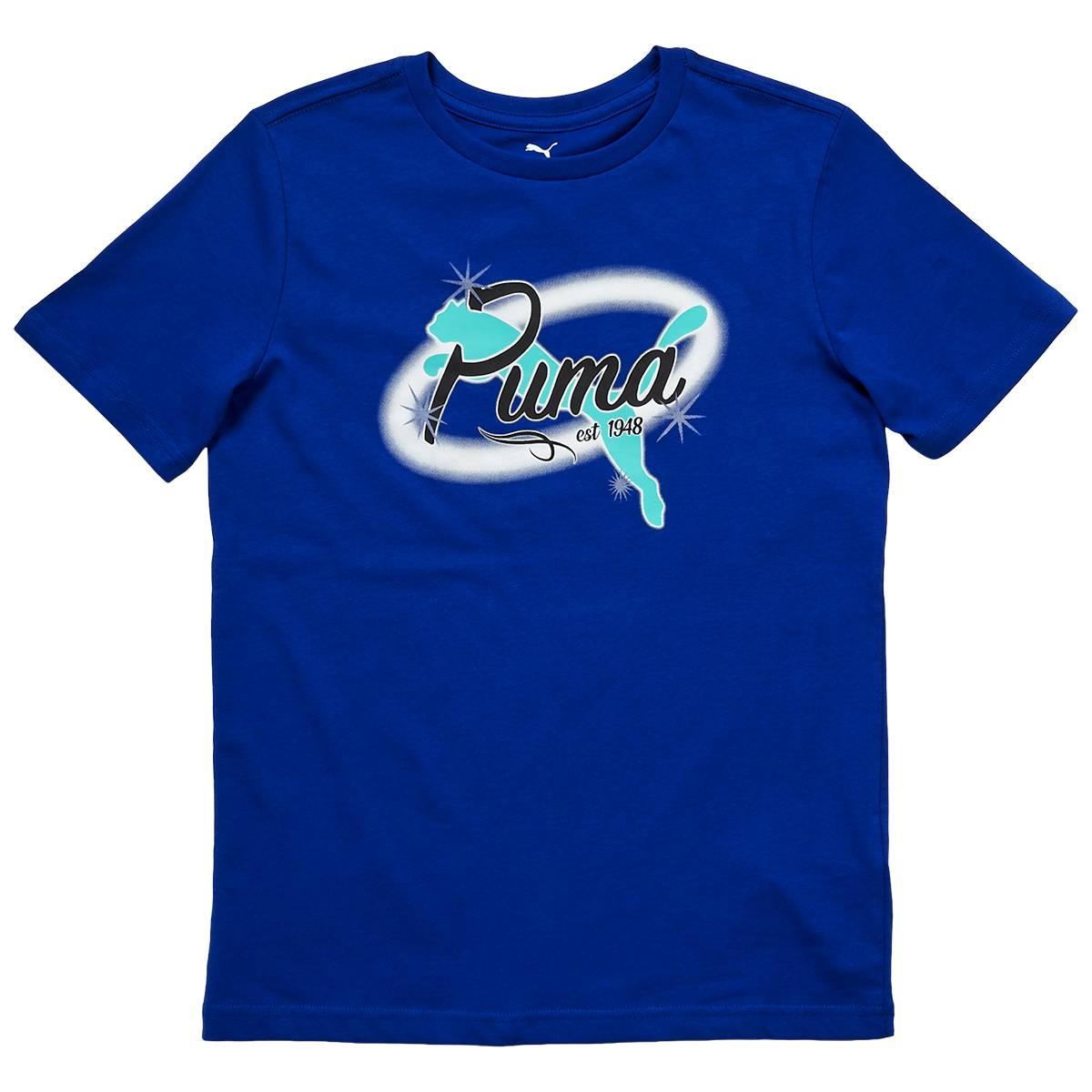 Boys (8-20) Puma(R) Airbrush Short Sleeve Tee - Vivid Blue