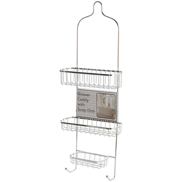 Chrome 2-Tier Caddy w/ Soap Dish