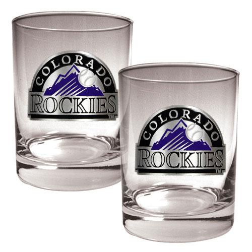 MLB Colorado Rockies 2pc. Rocks Glass Set
