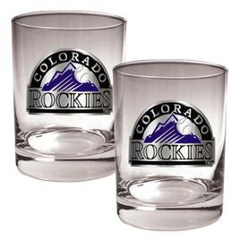 MLB Colorado Rockies 2pc. Rocks Glass Set