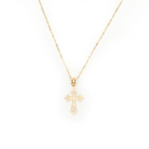 Kids Yellow 10kt. Gold Cross Pendant Necklace