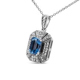 Haus of Brilliance Sterling Silver Blue Topaz Pendant Necklace
