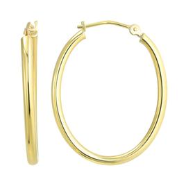 14kt. Polished Oval Hoop Earrings