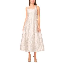 Womens MSK Sleeveless Metallic Floral A-Line Dress