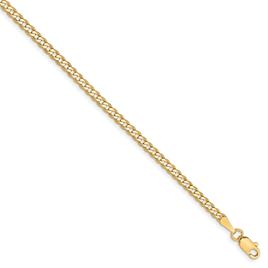 Mens Gold Classics(tm) 2.3mm. 14k Gold Beveled Curb Chain Bracelet