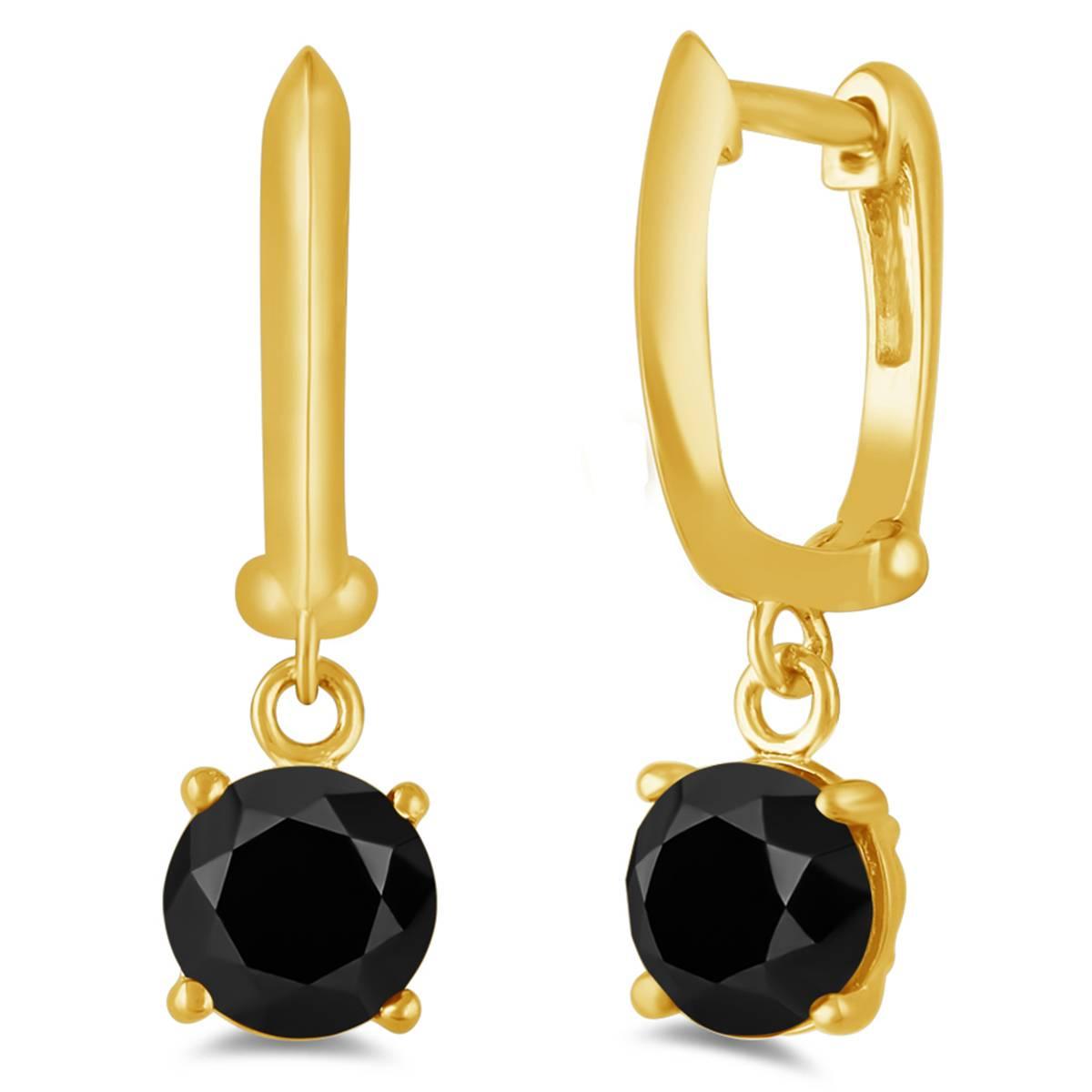 Gemstone Classics(tm) Black Spinel Dangle Earrings