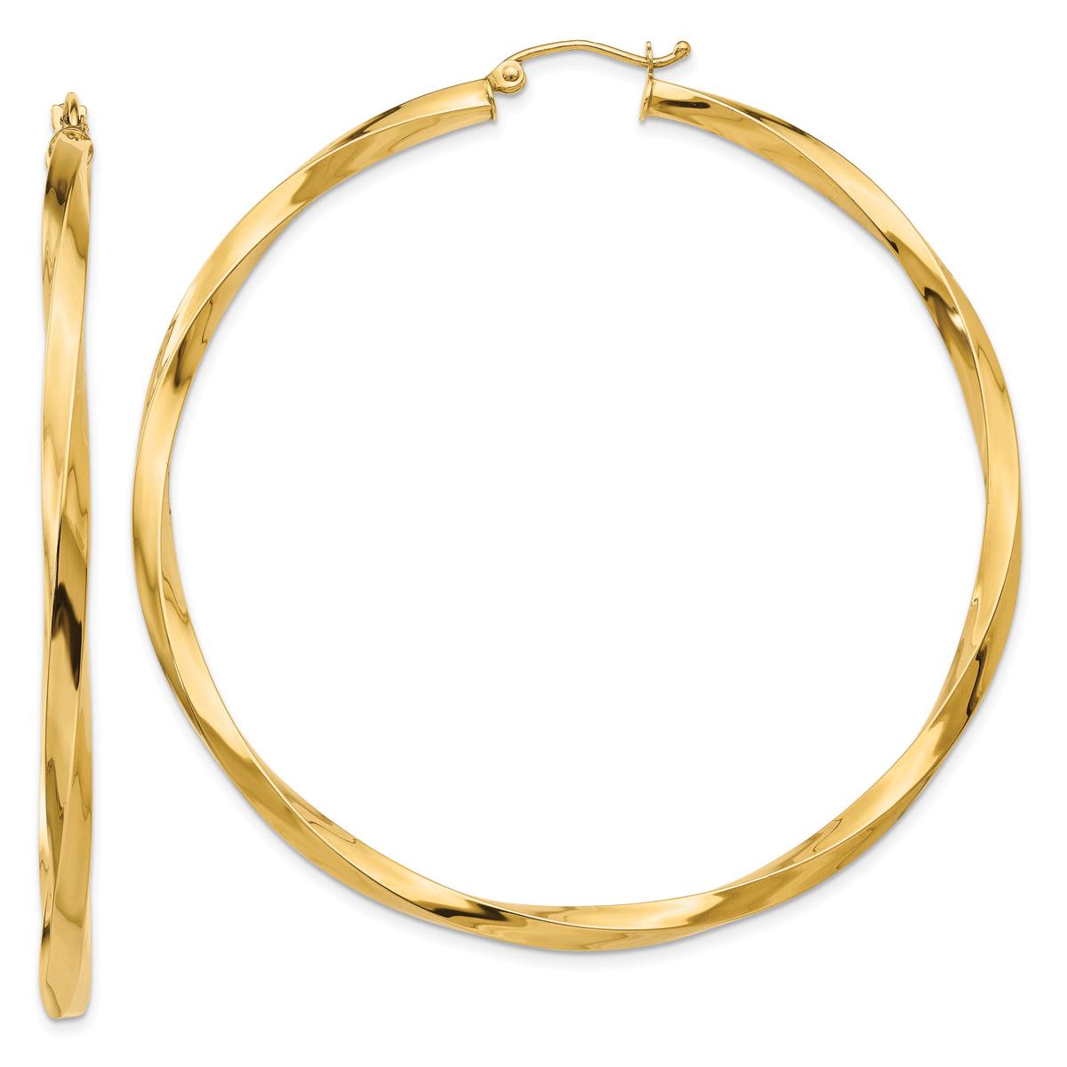 Gold Classics(tm) 14kt. 40mm Twist Hoop Earrings