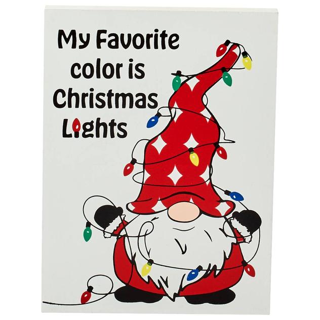 My Favorite Color is Christmas Lights Wooden Block