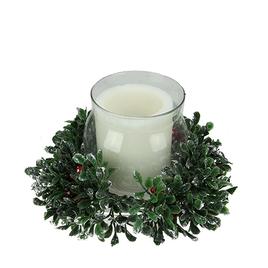 Northlight Boxwood with Berry Tipped Christmas Candle Holder