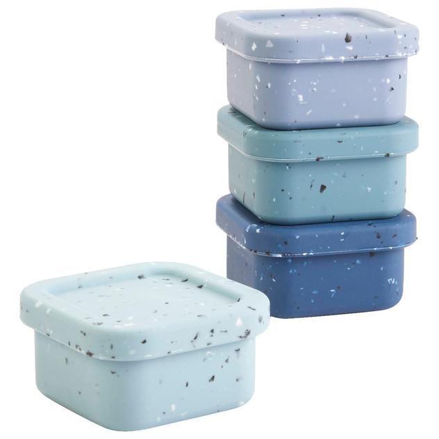 4pc. 3.5oz. Silicone Condiment Set - Blue Speck