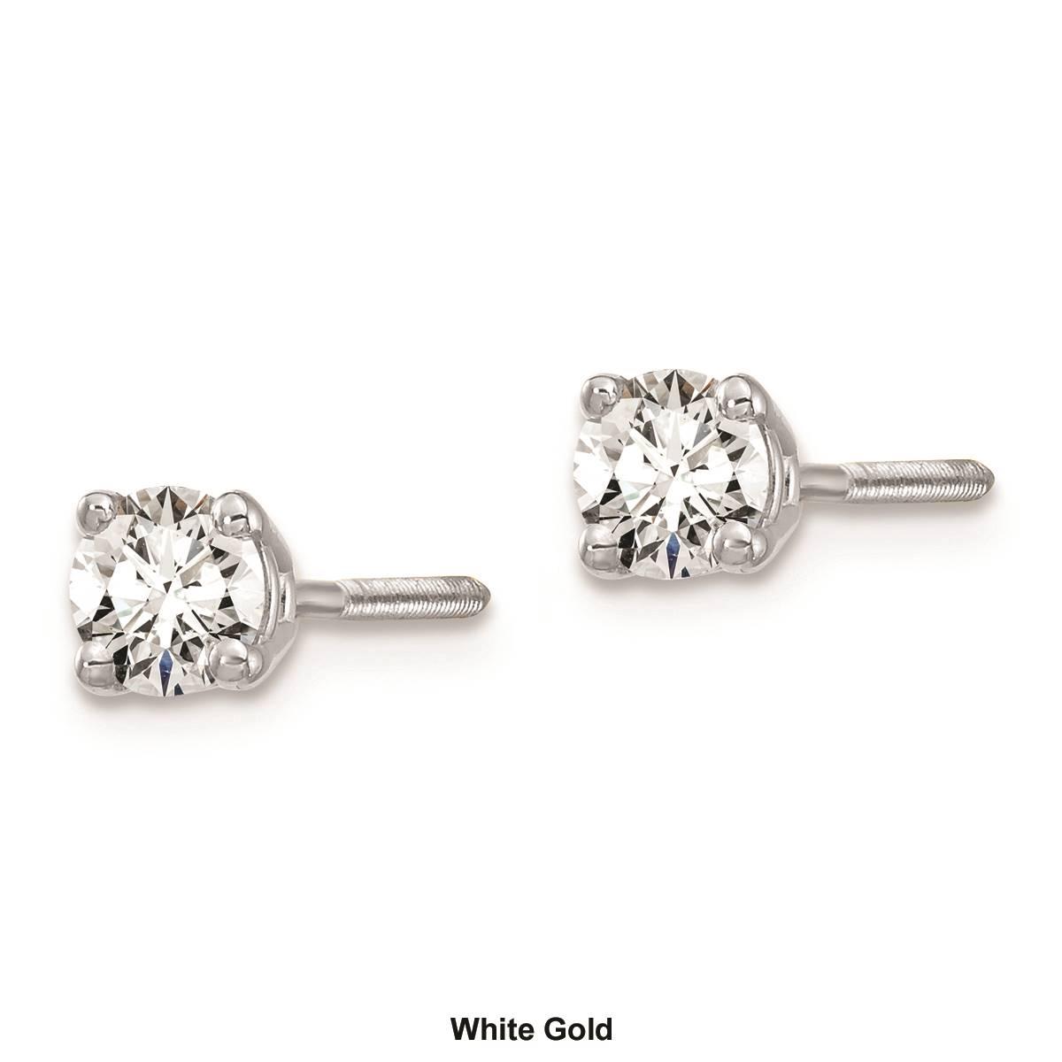 Pure Fire 14kt. Gold 1/3ctw. 4-Prong Diamond Screw Earrings
