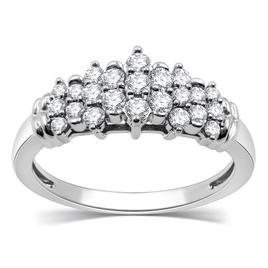 Nova Star(R) Sterling Silver Lab Grown Diamond Cluster Ring