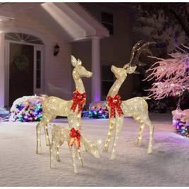 Puleo International 3pc. LED Lighted Christmas Deer Family