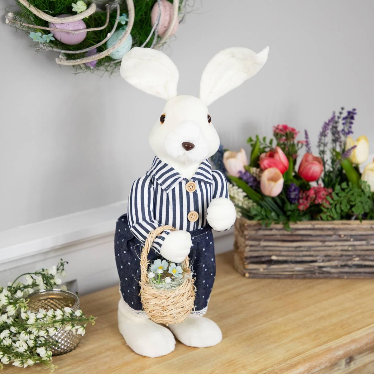 Northlight Seasonal Standing Girl Bunny w/ Basket Easter Figurine