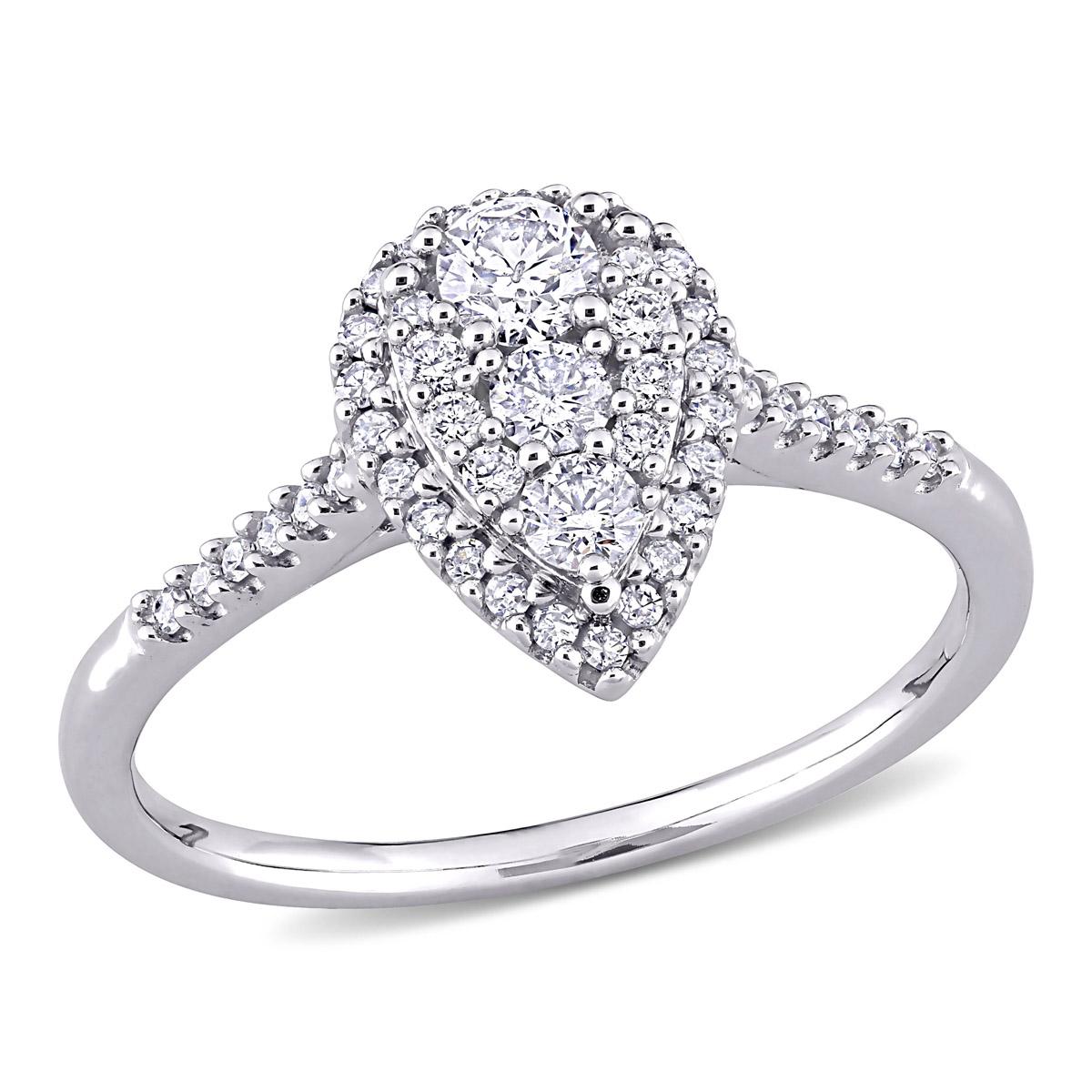 Diamond Classics(tm) 10kt. White Gold 1/2ctw. Diamond Pear Ring