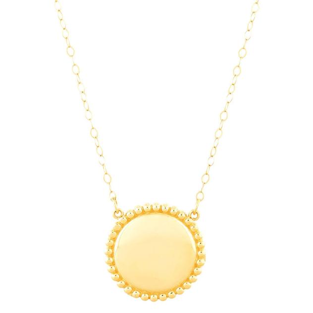 Gold Classics™ 10kt. Yellow Gold Polished Beaded Circle Pendant