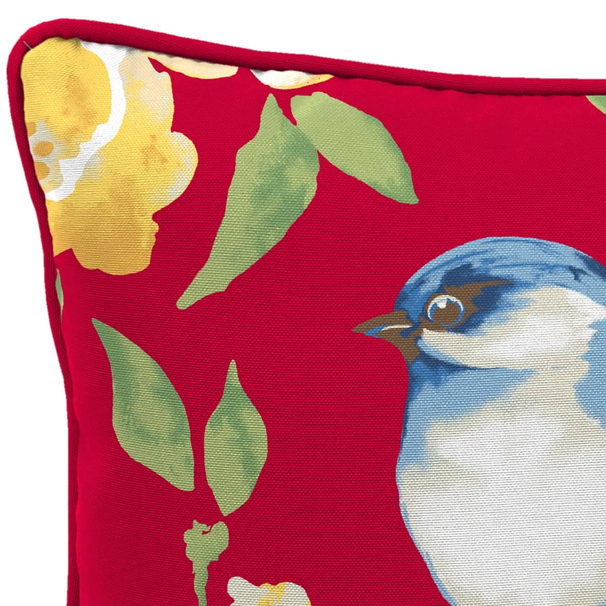 Jordan Manufacturing Bluebird Floral Outdoor Throw Pillow