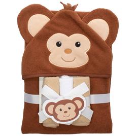 Jamberries 3D Monkey Hooded Towel W/ 3 Washcloths