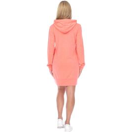 Womens White Mark Long Sleeve Solid Hoodie Sweatshirt Dress