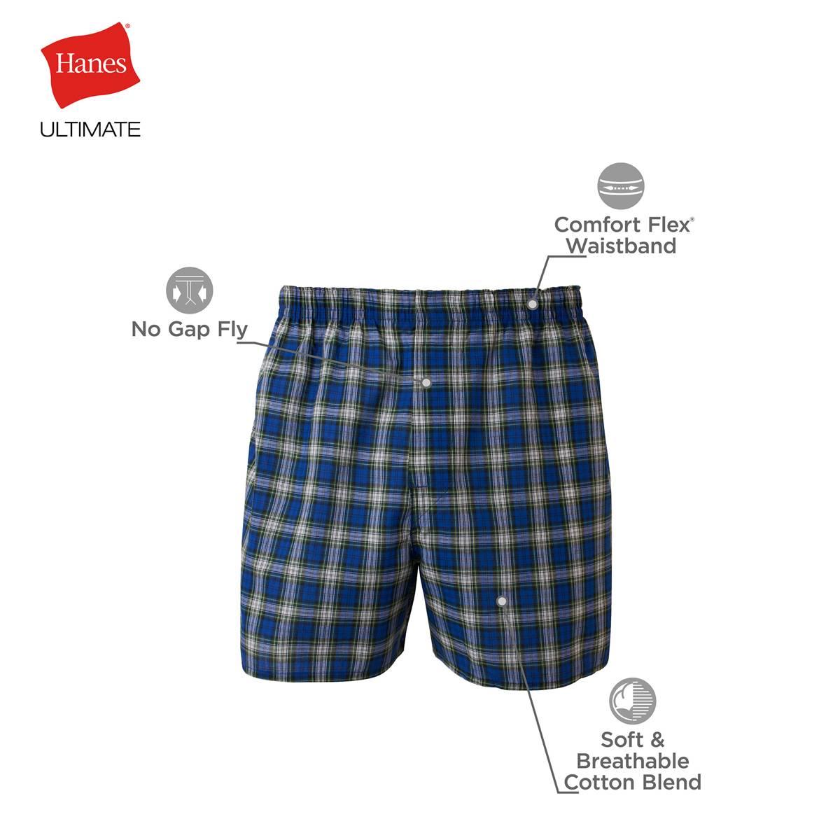 Mens Big & Tall Hanes Ultimate® Woven Boxers - Black/Red/Blue
