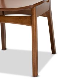 Baxton Studio Katya Walnut Brown Wood 2-pc. Dining Chair Set