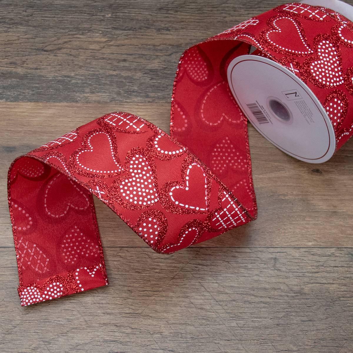 Northlight Seasonal 30ft. Dotted Hearts Craft Ribbon