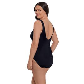 Womens Great Lengths Geometric V Neck One Piece Swimsuit