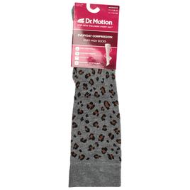 Womens Dr. Motion Leopard Compression Knee High Socks