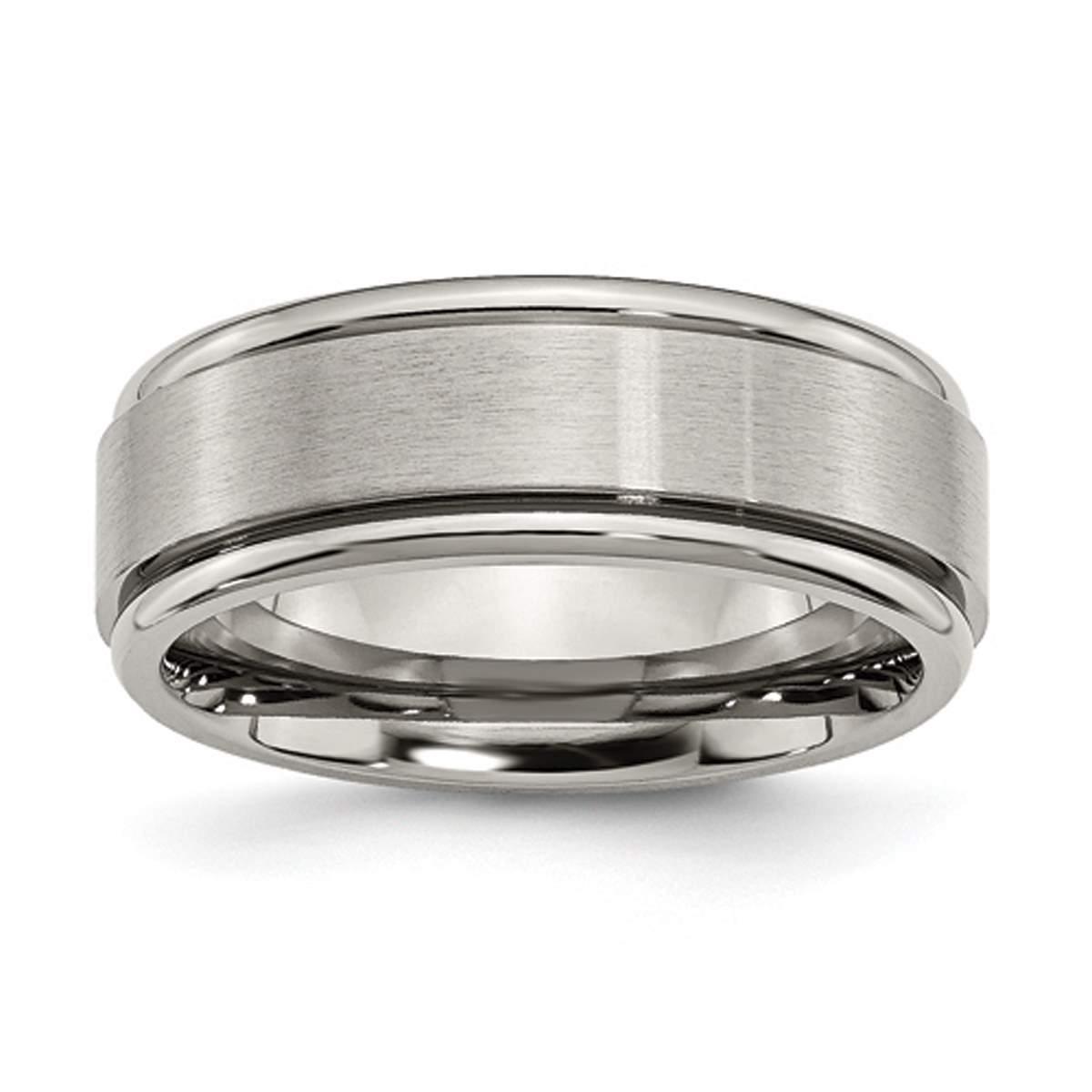 Mens Endless Affection(tm) Titanium Beveled Edge 6mm Wedding Band