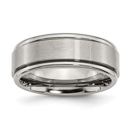 Mens Endless Affection(tm) Titanium Beveled Edge 6mm Wedding Band