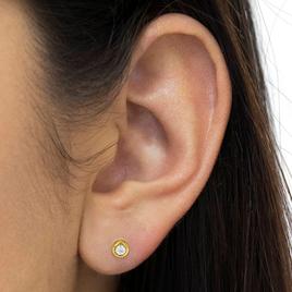 Diamond Classics™ Yellow Gold Diamond Bezel Stud Earrings