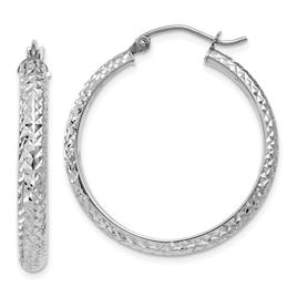 Gold Classics(tm) 14kt. White Gold 28mm Hoop Earrings