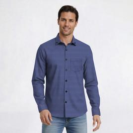Mens Christian Aujard Slim Fit Stretch Dress Shirt - Blue Check