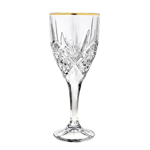 Godinger Dublin Set of 4 Gold Banded Wine Goblets