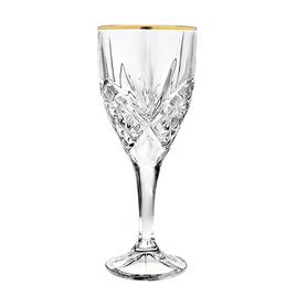 Godinger Dublin Set of 4 Gold Banded Wine Goblets
